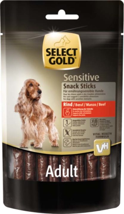 Select Gold Sensitive Snack Sticks kutya jutalomfalat emésztőrendszeri problémákra marha 85g
