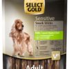 Select Gold Sensitive Snack Sticks kutya jutalomfalat emésztőrendszeri problémákra kacsa 85g