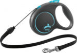 Flexi Black Design kutyapóráz csévélő zsinóros kék M 5m