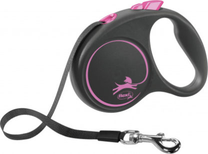 Flexi Black Design kutyapóráz csévélő szalagos pink L 5m