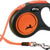 Flexi New Neon kutyapóráz csévélő szalagos fekete/narancssárga S 5m