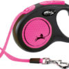 Flexi New Neon kutyapóráz csévélő szalagos fekete/pink S 5m