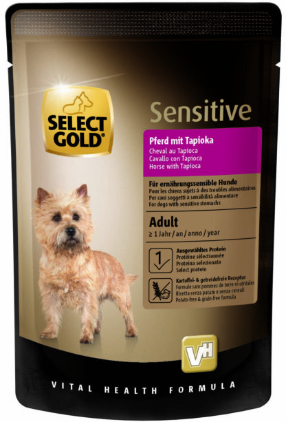 Select Gold Sensitive kutya tasak adult lóhús&tápióka 12x100g