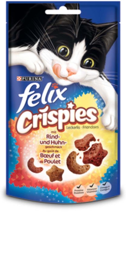 Felix Crispies macska jutalomfalat marha&csirke 45g