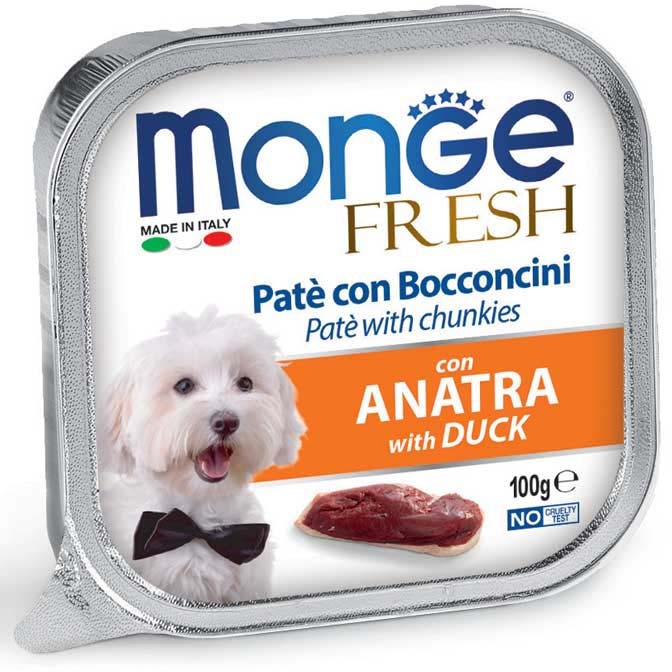 Monge Fresh kutya tálka adult kacsa 32x100g