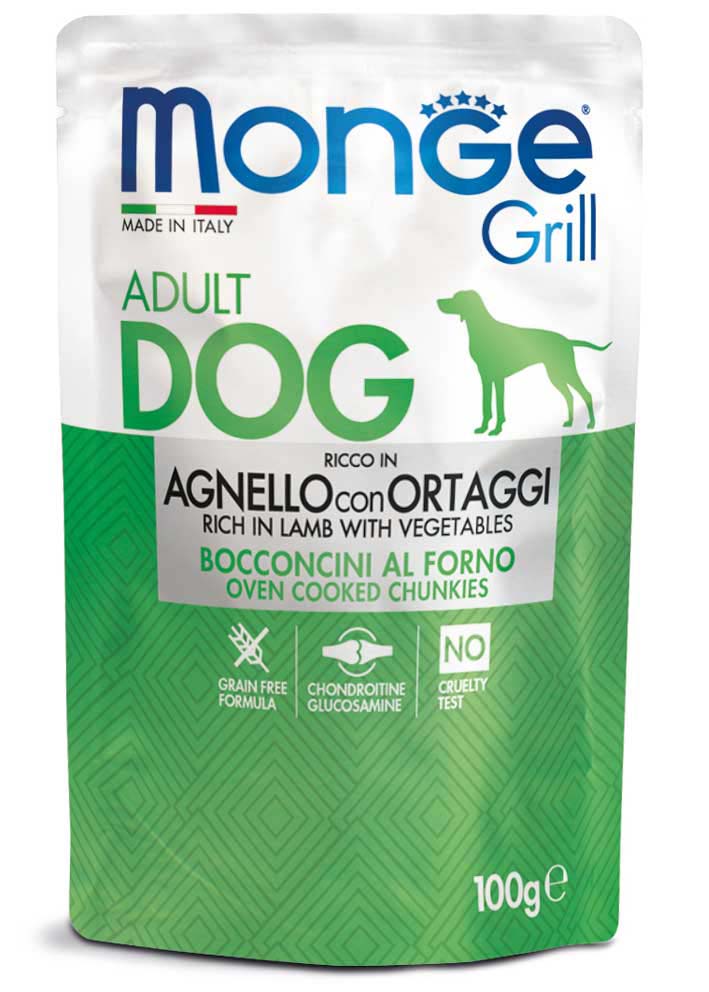 Monge Grill kutya tasak adult bárány&zöldség 24x100g