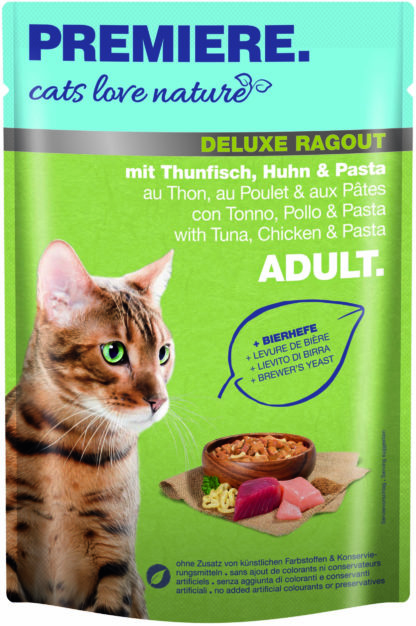 Premiere Cats Love Nature Deluxe Ragout macska tasak adult tonhal&csirke 100g