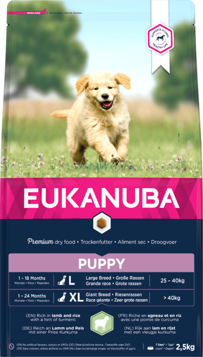 Eukanuba Large Breeds száraz kutyaeledel puppy bárány&rizs 2,5kg