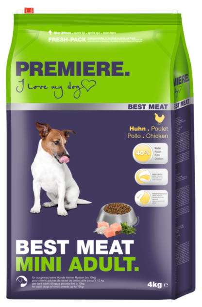 Premiere Best Meat száraz kutyaeledel mini adult csirke 4kg