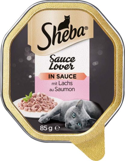 Sheba Sauce Lover macska tálka lazac 22x85g
