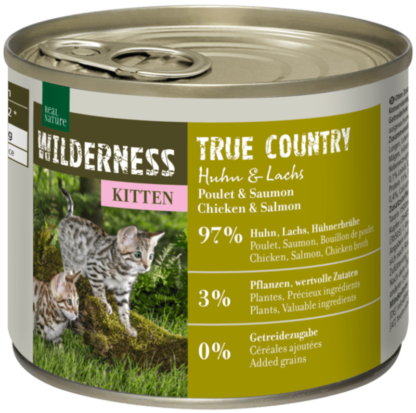 Real Nature Wilderness macska konzerv kitten True Country csirke&lazac 6x200g