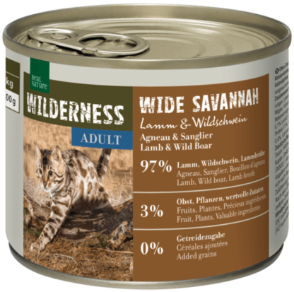 REAL NATURE Wilderness macska konzerv adult bárány&vaddisznó 6x200g