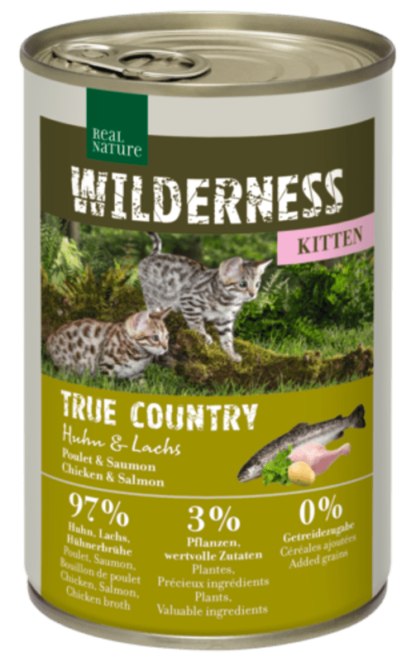 Real Nature Wilderness macska konzerv kitten True Country csirke&lazac 6x400g