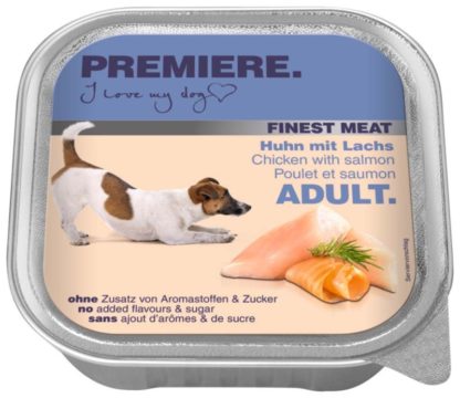 Premiere Finest Meat kutya tálka adult csirke&lazac 10x150g