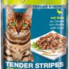 Premiere Tender Stripes macska tasak adult kacsa 28x85g