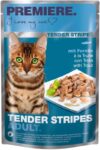 Premiere Tender Stripes macska tasak adult pisztráng 28x85g