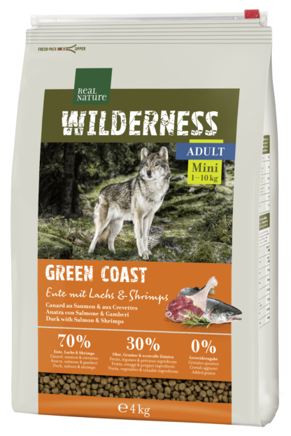 Real Nature Wilderness száraz kutyaeledel mini adult lazac&garnéla 4kg