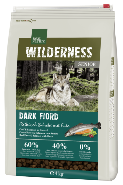 Real Nature Wilderness száraz kutyaeledel senior Dark Fjord gímszarvas&lazac 4kg