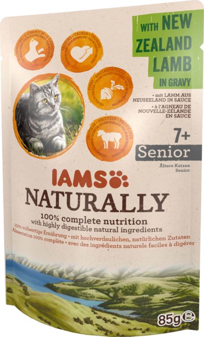 IAMS Naturally macska tasak senior bárány 85g