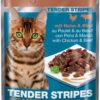Premiere Tender Stripes macska tasak adult csirke&marha 28x85g