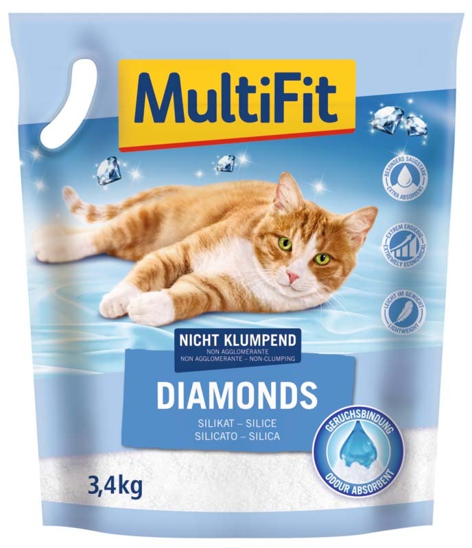 MultiFit Diamonds szilikátos macskaalom 3,4kg