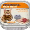 Premiere Meat Menu macska tálka adult marha&csirke 16x100g