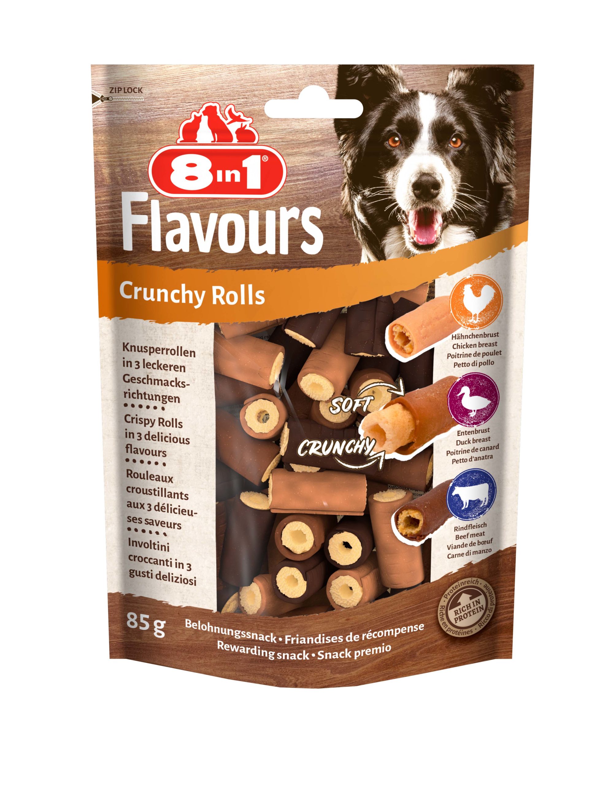 8in1 Flavours Crunchy Rolls kutya jutalomfalat 85g
