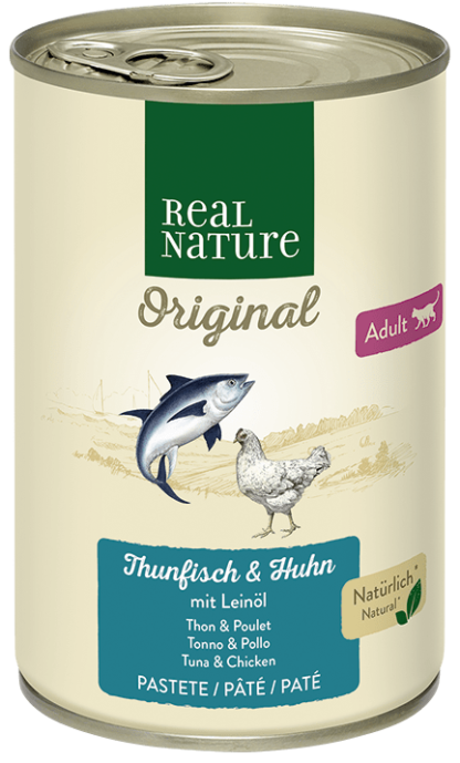 Real Nature Original macska konzerv adult tonhal&csirke 6x400g