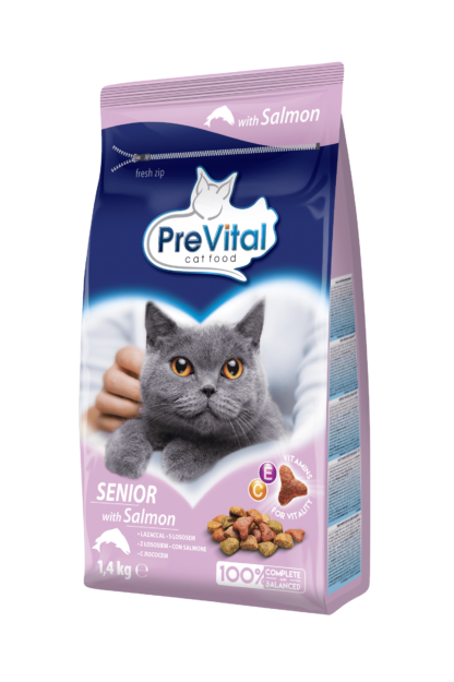 PreVital száraz macskaeledel senior lazac 1,4kg
