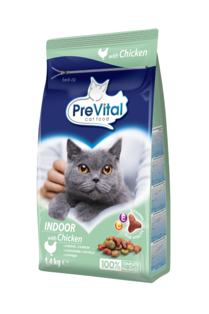 PreVital száraz macskaeledel adult indoor csirke 1,4kg