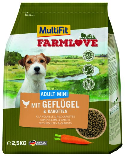MultiFit Farmlove száraz kutyaeledel mini adult szárnyas 2,5kg