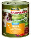 MultiFit Farmlove kutya konzerv adult csirke&szív 6x800g