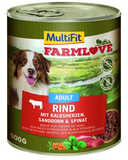 MultiFit Farmlove kutya konzerv adult marha&szív 6x800g