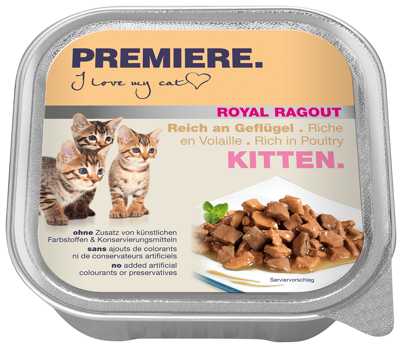 Premiere Royal Ragout macska tálka kitten szárnyas 16x100g