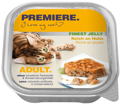 Premiere Finest Jelly macska tálka adult csirke 16x100g