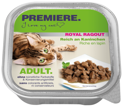 Premiere Royal Ragout macska tálka adult nyúl 16x100g