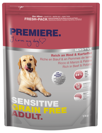 Premiere Sensitive GrainFree száraz kutyaeledel adult marha&burgonya 1kg