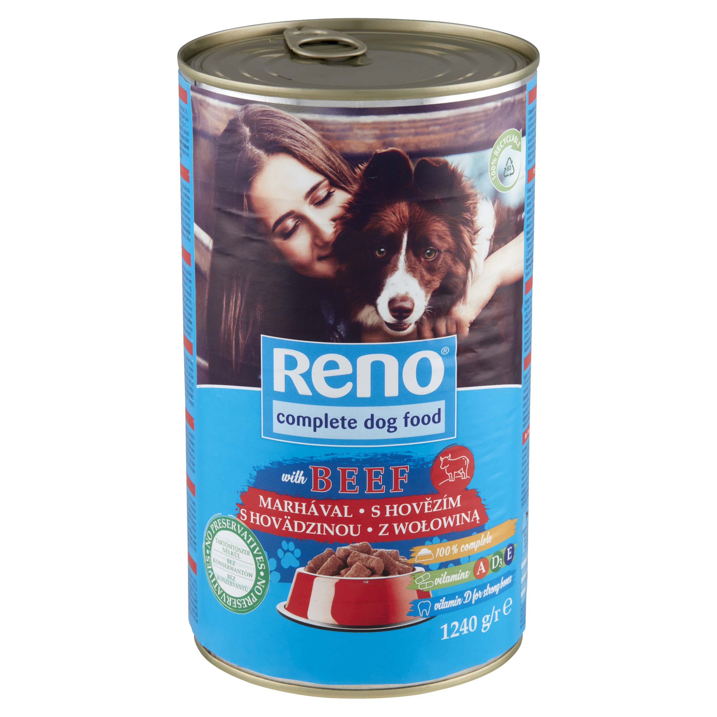 RENO kutya konzerv adult marha 12x1240g