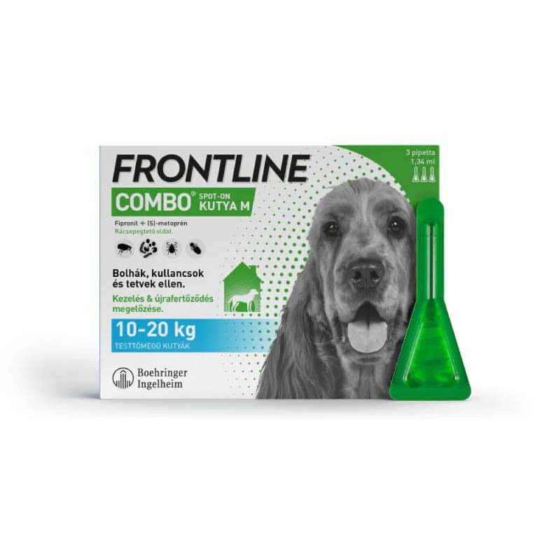 Frontline Combo spot-on kullancs, bolha és tetvek ellen kutyáknak M 10-20kg 3db