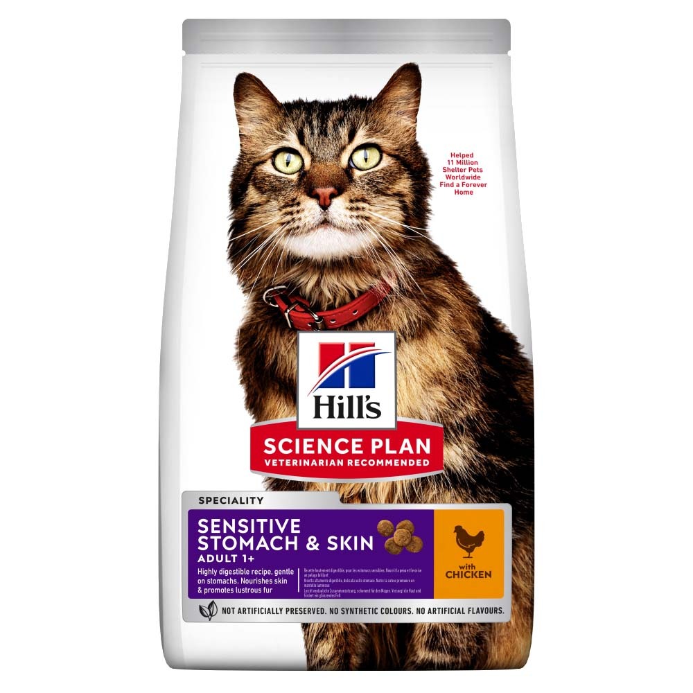 Hill's Science Plan Feline adult sensitive száraz macskaeledel csirke 1,5kg