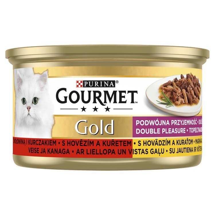 Gourmet Gold Fine Composition 12 x 85 g - hovězí a kuřecí