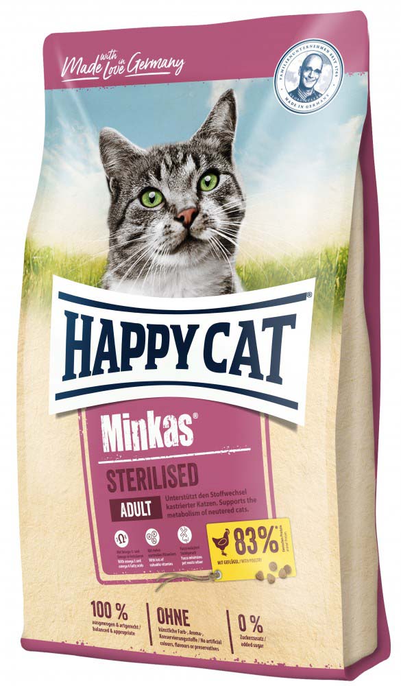 Happy Cat Minkas száraz macskaeledel sterilizált 1,5kg