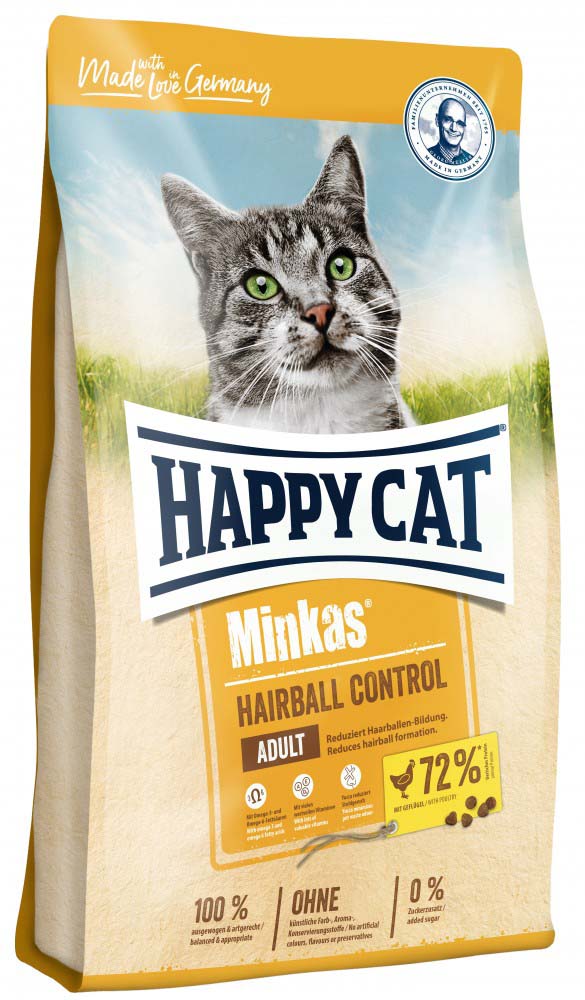 Happy Cat Minkas száraz macskaeledel szőrlabda kontroll baromfi 1,5kg